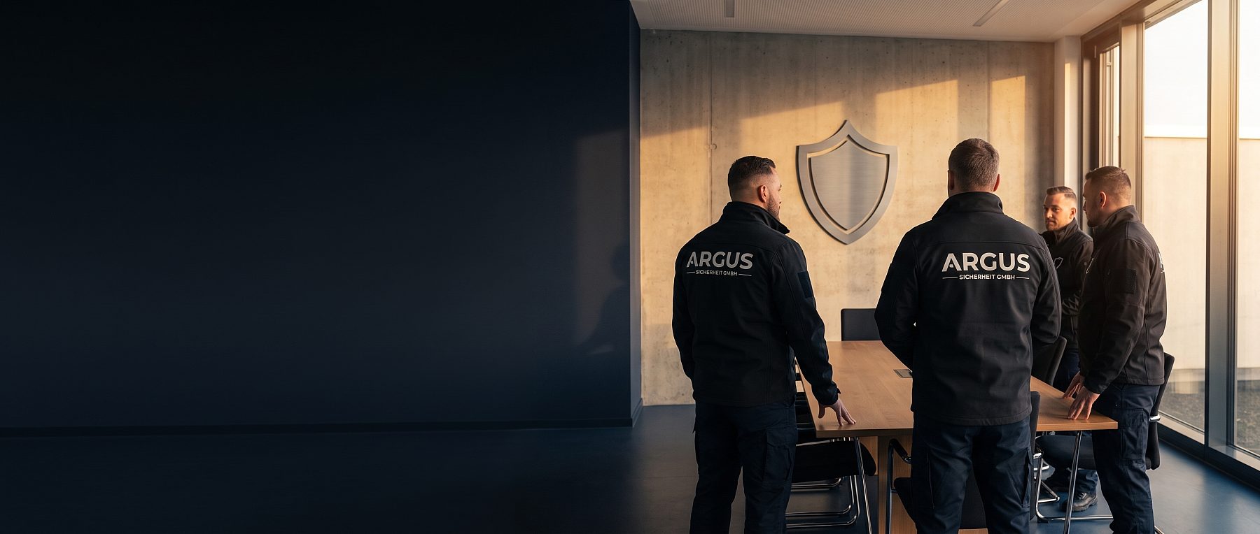 Team der ARGUS Sicherheit GmbH bei der Einsatzbesprechung